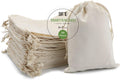 Cotton Drawstring Bags – 5x7 Inch Muslin Gift Pouches, 50 Pack, Unbleached